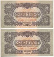 1944. 100P "A Vöröshadsereg Parancsnoksága" (4x) sorszámkövetők, hajtatlanok T:I-