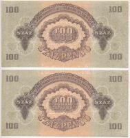 1944. 100P "A Vöröshadsereg Parancsnoksága" (4x) sorszámkövetők, hajtatlanok T:I-