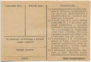1946. 10.000AP nem kamatozó Pénztárjegy, "Másra Át Nem Ruházható" T:III szakadás