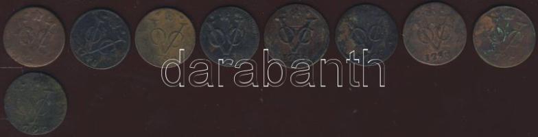 Kis tétel Holland Kelet-India/Holland tartományi címerrel 1735-1790. 1D (9x) T:2/3,3,4