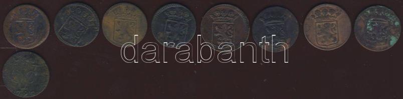 Kis tétel Holland Kelet-India/Holland tartományi címerrel 1735-1790. 1D (9x) T:2/3,3,4