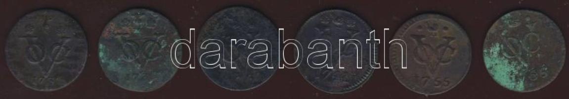 Kis tétel Holland Kelet-India/West Friesland tartományi címerrel 1733-1765. 1D (6x) T:2/3,3,3-