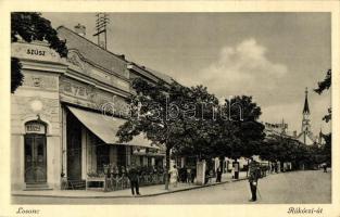 Losonc, Lucenec - 2 db RÉGI városképes lap, Szüsz kávéház, főgimnázium / 2 pre-1945 town-view postcards, café, grammar school