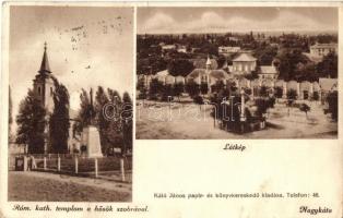 Nagykáta - 2 db RÉGI városképes lap, fürdő / 2 pre-1945 town-view postcards, spa