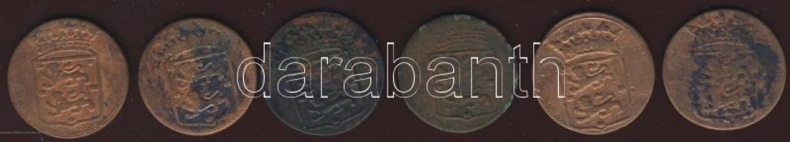 Kis tétel Holland Kelet-India/West Friesland tartományi címerrel 1776-1792. 1D (6x) T:2/3,3,4