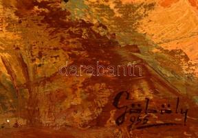 Göböly József (1915-?): Erőd a tengerparton. Olaj, vászon, jelzett,  80×60 cm