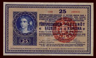 1918. 25K piros "Magyarország" körbélyegzővel T:restaurált
