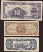 Kína 1930-40-es évek 5db klf bankjegy T:II