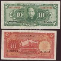 Kína 1930-40-es évek 5db klf bankjegy T:II