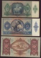 1930-41. 10P,20P,50P,100P zöld nyilaskeresztes felülbélyegzéssel T:II