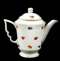 Zsolnay hiányos virág mintás mokkás készlet, matricás, jelzett, kopott