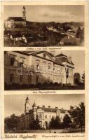 Hőgyész, Gróf Apponyi kastély, Nagyvendéglő, Római katolikus templom, országzászló (fl)