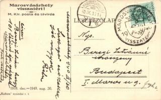 Marosvásárhely, Targu Mures; Visszatért! Posta és távirda / post and telegraph office. "1940 Ma...