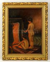 Kurucz D. István (1914-1996): Fürdés után (Paul Peel festménye után). Olaj, karton, jelzett, keretbe...