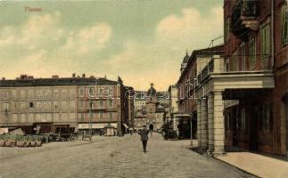 Fiume, square, shop, loading the wagons, railway