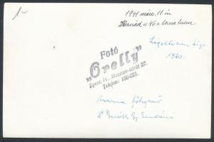 1941 Anna főhercegnő a Légoltalmi Liga bemutatóján a Hernád utcában. 3 db feliratozott fotó 18x12 cm