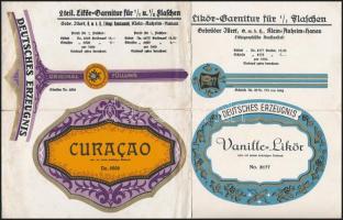 9 db háború előtti német italcímke terv / Vintage German beverage label essays