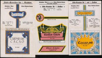 9 db háború előtti német italcímke terv / Vintage German beverage label essays