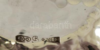 Ezüst(Ag) mély bordás tálka, monogrammal, jelzett, d: 8 cm, nettó: 29,3 g