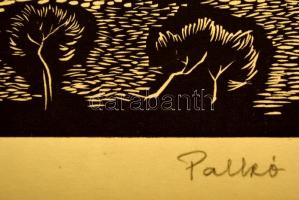 Palkó József (1919-2004): Kecskeméti Aranyhomok. Fametszet, papír, jelzett, 20×29 cm