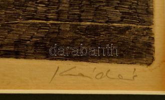 Kádár György (1912-2002): Csendélet gyertyával. Rézkarc, papír, jelzett, 28×24 cm