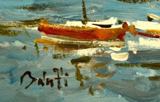 Bánfi jelzéssel: Vitorlások a Balatonon. Olaj, karton, 23×33 cm