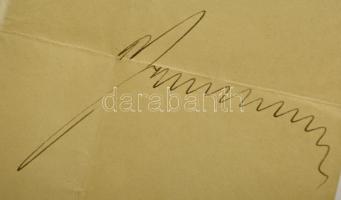 1941 Bp., Reményi-Schneller Lajos(1892-1946) pénzügyminiszter saját kezű aláírása kinevezési okmányo...