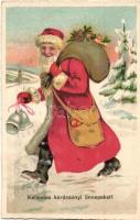 Kellemes Karácsonyi Ünnepeket / Christmas greeting card, Saint Nicholas, B. Co. B. 1469/2 litho (EK)