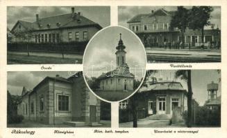 Budapest XVII. Rákoshegy, Óvoda, vasútállomás, Községháza, víztorony (vágott / cut)