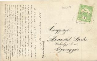 1909 Egercsehi, Kőszénbánya Rt. telepe. Hátoldalon titkosírással írt levél, photo