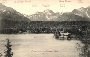 Tátra, Csorbai-tó, fürdőház és villák / Csorber See / lake, mountains, spa, villas