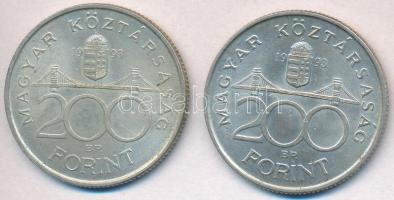 1993. 200Ft Ag "MNB" (2x) T:2