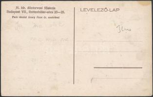 Budapest VIII. Rottenbiller utca 23-25. M. kir. állatorvosi főiskola, park részlet, dr. Azary Ákos s...