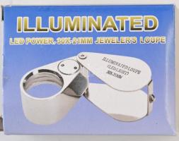 Ékszerész nagyító, 30×21 mm, saját tokjában, új állapotban