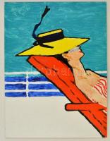 Vasanits Zoltán (1971- ): Pihenés. Olaj, farost, jelzett, 40×30 cm