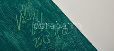 Vasanits Zoltán (1971- ): Pihenés. Olaj, farost, jelzett, 40×30 cm