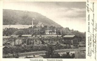 Anina, Stájerlakanina, Steierdorf; Thinnfeld-akna ipari vasúttal. Hollschütz F. kiadása / Schacht / mine, industrial railway