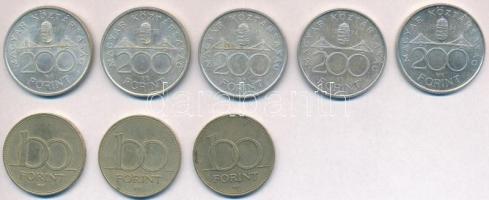 1993. 200Ft Ag "MNB" (2x) + 1994. 200Ft Ag "Deák" (3x) + 1993-1995. 100Ft Cu-Ni-...