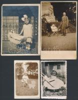 cca 1920-1960 10 db régi babakocsis fotó, 17x12 cm és 4x6 cm közötti méretben