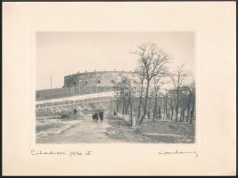 1930 Orphanidesz János (1876-1939): Citadella, aláírt vintage fotó művészfólián keresztül másolva,11x16 cm, papírméret 18x24 cm