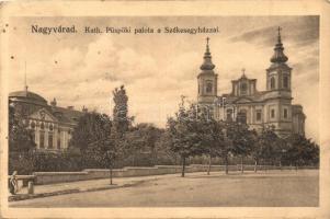 Nagyvárad, Oradea; Katolikus Püspöki palota a székesegyházzal / bishops palace, cathedral