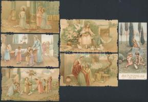 cca 1910-1930 12 db régi lito szentkép, 11x5 cm és 11x6 cm közötti méretben