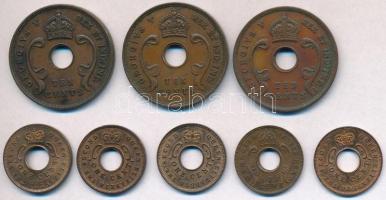 Nagy-Britannia 1929-1964. 1p Br (11x) + Brit Kelet-Afrika 1922-1961. 1c-10c Br (21x) + Brit Nyugat-A...