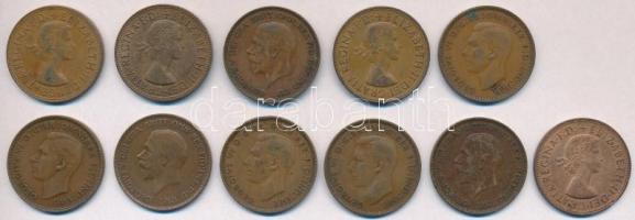 Nagy-Britannia 1929-1964. 1p Br (11x) + Brit Kelet-Afrika 1922-1961. 1c-10c Br (21x) + Brit Nyugat-A...