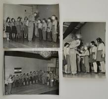 cca 1940 Cserkészek avatása 3 db nagyméretű fotó / cca 1940 Inauguration of boy scouts. 3 large photos 32x40 cm