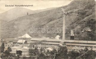 Kristyor, Hunyadkristyor, Criscior; Aranyzúzda, gyár / gold mine, factory (Rb)