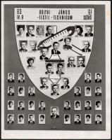 1951-1972 6 db régi iskolai tablófotó, 30x24 cm és 16x24 cm közötti méretben