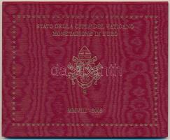 Vatikán 2008. 1c-2E (8x) "XVI. Benedek" forgalmi sor karton dísztokban T:1 Vatican 2008. 1 Cent - 2 Euros (8x) "Benedict XVI" coin set  in cardboard case C:UNC