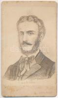 cca 1870 Kossuth Ferenc vizitkártya méretű fanyomatos képe. 9x11 cm