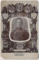1912 Magyar távírász őrvezető katona Brassóban készült fotólapja, Ferenc Józsefet ábrázoló kerettel